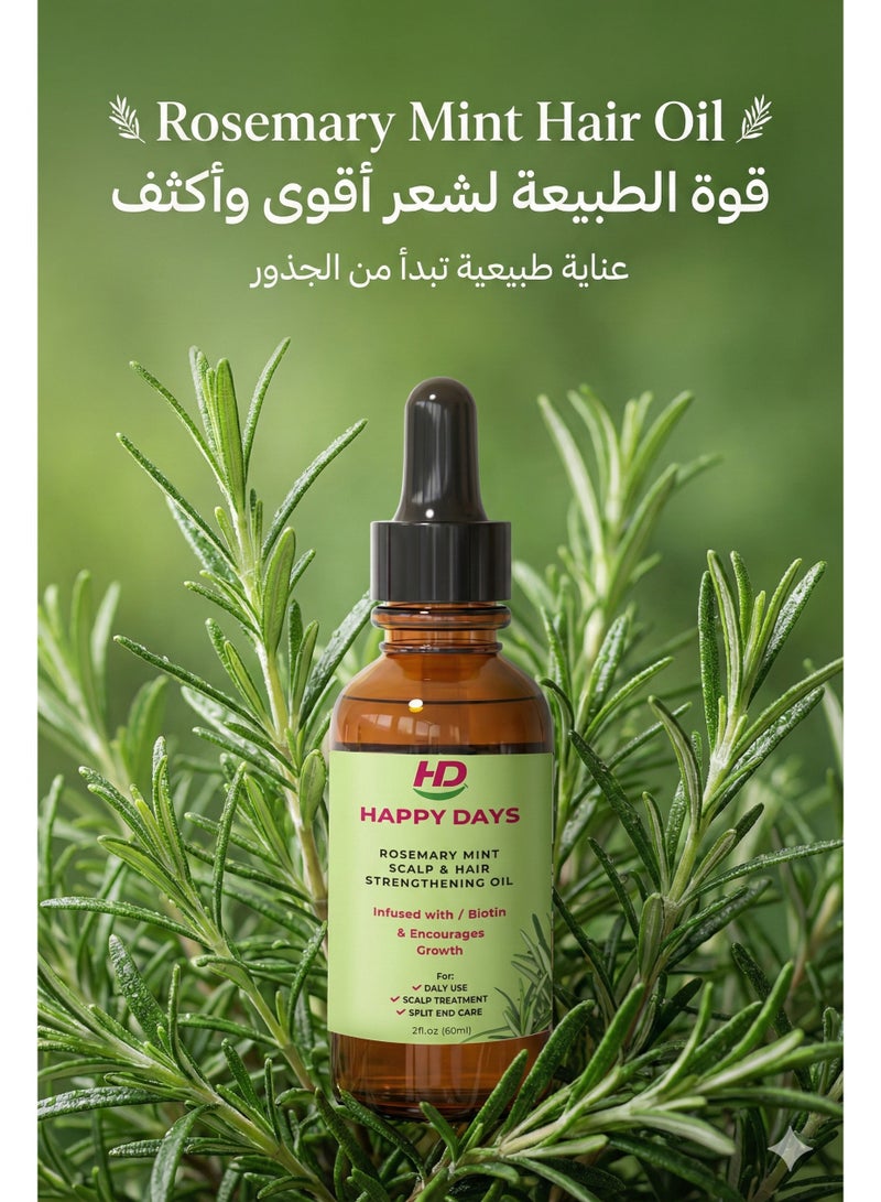 Happy Days – Rosemary Mint Scalp & Hair Strengthening Oil - Image 2